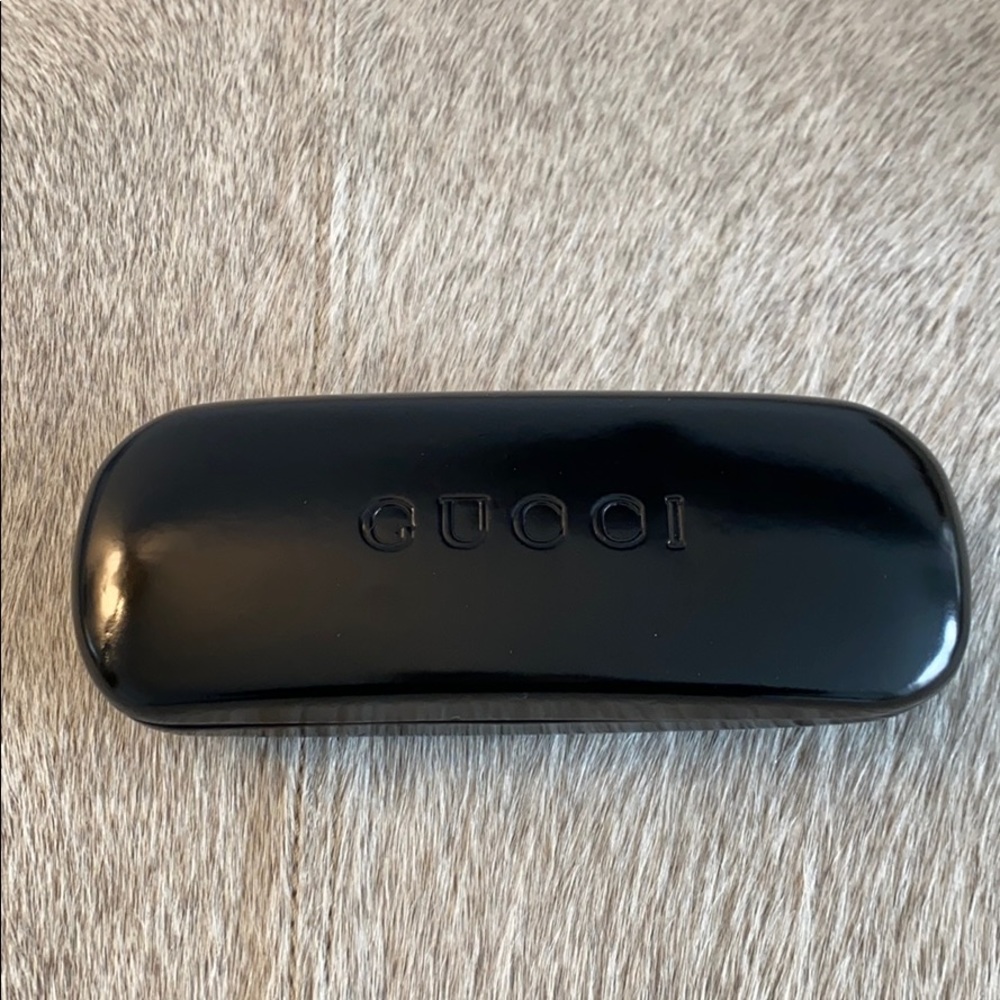 Black leather GUCCI sunglasses case